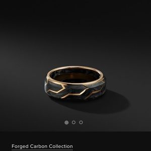 DAVID YURMAN 18K GOLD, LARGE FORGED CARBON BAND